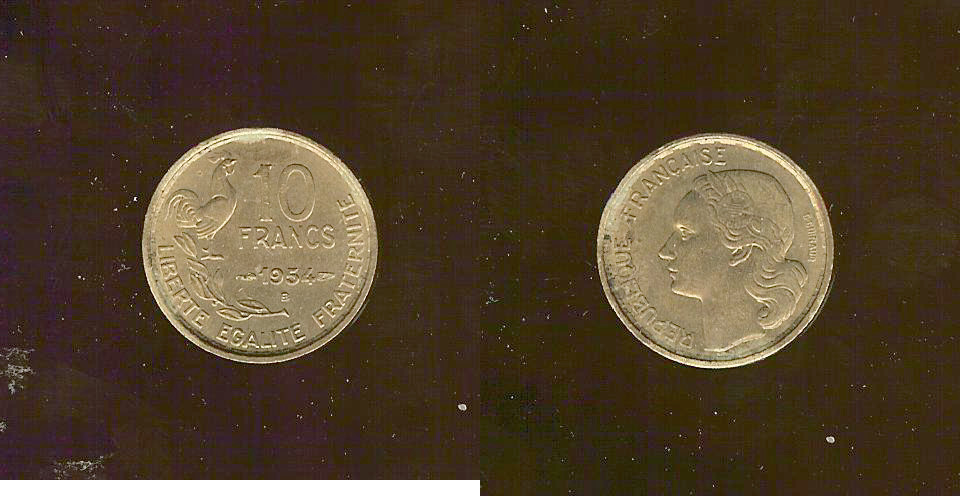 10 francs Guiraud 1954B AU+